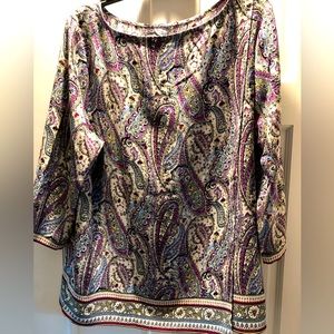 JJill lavender paisley blouse